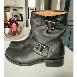 FRYE - BLACK LEATHER BOOTIES Size 10